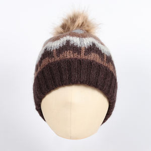 Hot Sale Unisex Jacquard Winter Knitted Beanie <b>Hats</b> with Custom Logo New Design Fashion <b>Pom</b> <b>Pom</b> Wholesale - Product Image 4