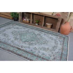 Classique Vintage tapis turc 6x8ft bleu marron Patchwork laine tapis Latex soutenu salon décoration pour adolescents 9x12 - Product Image 4