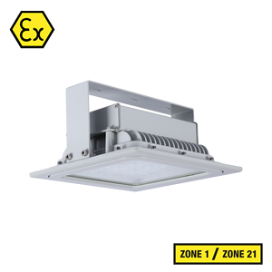 Lampes LED en alliage d'aluminium IP66 anti-explosion pour plafonds hauts, protection contre les explosions de gaz et de poussière en zone 1-21, certificat ATEX - Product Image 1
