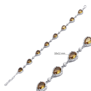 Pulsera de racimo con diseño de pera de sultanita, venta al por mayor, joyería fina de Plata de Ley 925 hecha a mano turca - Product Image 2