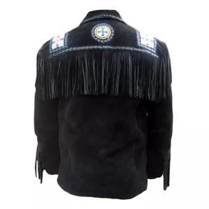 Veste de cow-boy noire et unie pour hommes, accessoire de mode d'hiver personnalisé en gros - Product Image 4