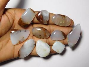 Chrysoprase naturelle en forme de mélange biologique, lot de cabochon à dos plat, pierres précieuses de taille libre pour la fabrication de colliers, bijoux faits à la main - Product Image 2