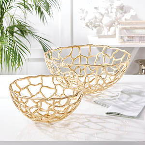 Bol en métal aluminium classique de luxe fait à la main avec technique d'artisanat en bois, qualité supérieure pour les fruits, application pour les fêtes - Product Image 1