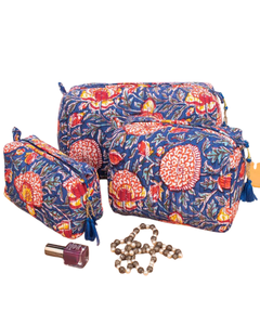 Pochette de voyage pour maquillage en coton matelassé, écologique, résistante à l'eau et durable |   Fermeture éclair légère pour sac - Product Image 4