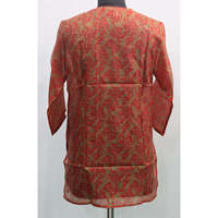 Tuniques en soie indienne à col en V pour femmes, mode bohème, lot en gros, hauts en tissu mousseline, chemisiers, sari