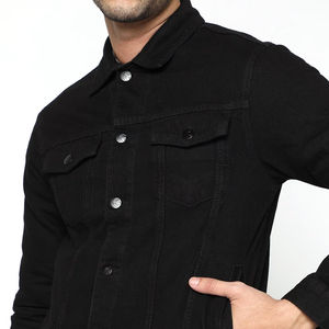 Veste en jean pour homme personnalisée hiver 2026, 100% coton, haute qualité, style délavé, streetwear noir, personnalisable OEM - Product Image 4