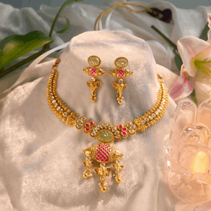 Ensemble de collier en or antique PunyaRaga, bijoux fins - Product Image 1