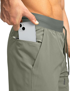 กางเกงขาสั้นวิ่งของผู้ชายดีไซน์แบบสั่งทำมีกระเป๋ามีซิป7นิ้วน้ำหนักเบาแห้งเร็วยิมกางเกงกีฬา - Product Image 2