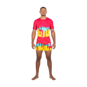 Rash Guard personnalisé de haute qualité pour hommes Couleur unique Manches courtes Conception de logo personnalisé Techniques lavées BJJ personnalisées - Product Image 2