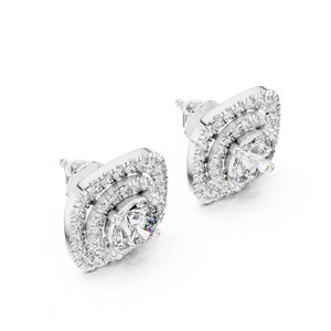 Boucles d'oreilles pendantes en or rose 14 carats avec diamants de laboratoire |   Tenues de Fête de Mariage et de Fiançailles pour Femmes |   Boucles d'oreilles de luxe en or certifiées IGI |   Nouveau - Product Image 6