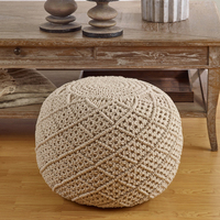 TISSU EN COTON FAIT MAIN PERSONNALISÉ POUF EN TRICOT OTTOMAN POUR SALON TABOURET ET OTTOMANS STYLE EUROPÉEN ET AMÉRICAIN