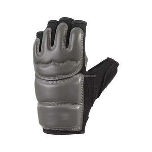 Custom Made Leather MMA Boxing Gloves Breathable Non-Slip Lightweight Adjustable Wrist Strap Half Finger/Fingerless Hook Loop - Product Image 4