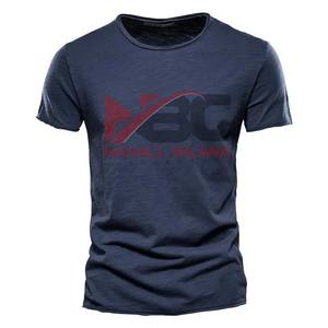 100% coton hommes à manches courtes col rond hommes t-shirts/2023 nouvelle Promotion vêtements plaine Slim Fit t-shirts. - Product Image 5