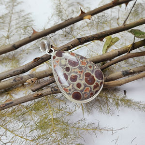 Colgante de Jaspe Meteorito en Forma de Pera |   Joyería de Plata de Ley 925 con Jaspe |   Precio al por Mayor - Product Image 2