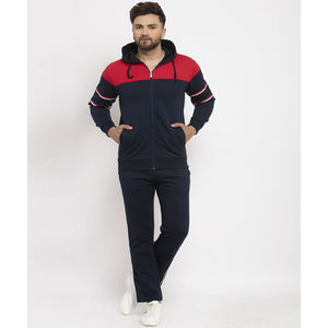 Vêtements de sport imprimés d'hiver avec logo personnalisé, survêtement à fermeture éclair totale en polaire et polyester, ensemble de jogging deux pièces pour hommes, sweat - Product Image 1
