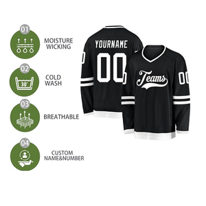 Diseño OEM impresión personalizada Hockey Jerseys uniforme desgaste de hockey sobre hielo hombres mujeres entrenamiento sublimado Hockey sobre hielo Jersey - Product Image 2