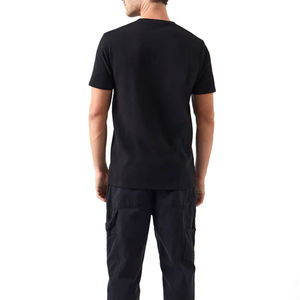 เสื้อยืดแขนสั้นสำหรับผู้ชาย,เสื้อยืดสีดำพิมพ์ลายตัวอักษรแบบกำหนดเองดีไซน์ OEM ใหม่ - Product Image 4