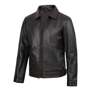 Chaqueta de moda de cuero de calidad superior para hombre, el mejor diseño con cuello levantado, precio de venta caliente, chaqueta de cuero personalizable para hombre - Product Image 1