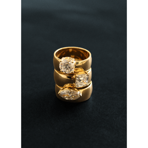 Porter Cigar Band Diamond <b>Ring</b> with Marquise Cut Diamond - Product Image 3