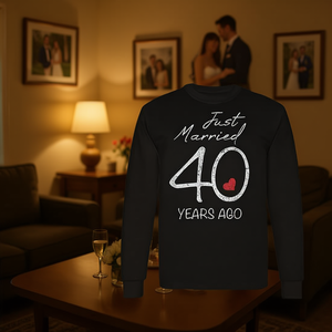 T-shirt à manches longues personnalisable pour 40e anniversaire de mariage - Cadeau promotionnel - Product Image 3