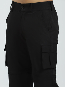 Mode hommes Cargo pantalon droit incurvé rayé décontracté extérieur Streetwear Multi poche confortable pantalon hommes pantalon lavé - Product Image 5