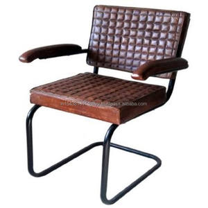 Hot Selling <b>Mid</b>-<b>Century</b> Modern <b>Leather</b> Upholstered <b>Chair</b> for Dining Office Apartment Home Bar Workshop Entry Rustic Design Style - Product Image 2
