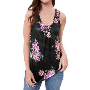 Camiseta sin mangas cómoda de talla grande para mujer, ropa de entrenamiento deportiva de algodón elástico de diseño personalizado - Product Image 3