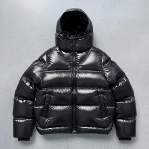 Veste matelassée respirante pour femme d'hiver, à manches longues, teinte, brillante, avec un design de veste matelassée à bulles, capuche amovible - Product Image 3