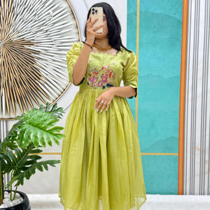ชุดเดรสผ้าฝ้าย anarkali สำหรับผู้หญิงชุดเดรสผ้าฝ้ายปากีสถาน - Product Image 1