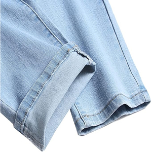 Jean en denim pour homme, taille haute, coupe droite, fabriqué au Pakistan, en coton respirant, style streetwear avec imprimé tendance - Product Image 6