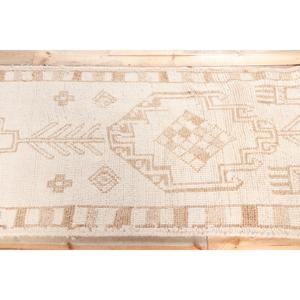 พรมขนาด 3x10.9 ฟุต, พรมวินเทจตุรกี, พรมขนสัตว์ลายจุดสีเบจน้ำตาล - Product Image 3