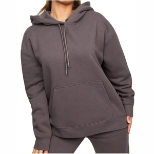 Sudadera con Capucha para Mujer, Hombros Caídos, Mangas Largas, 100% Algodón Felpa, Transpirable, Secado Rápido, Ecológica, Resistente al Viento, con Logotipo Frontal - Product Image 1