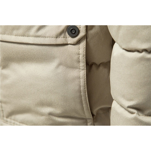 เสื้อแจ็คเก็ตขนเป็ดหนาสำหรับผู้ชาย, เสื้อแจ็คเก็ตขนเป็ดสำหรับฤดูหนาวโลโก้ลำลองกันน้ำระบายอากาศมีฮู้ดยาวให้ความอบอุ่นมีซิป - Product Image 4