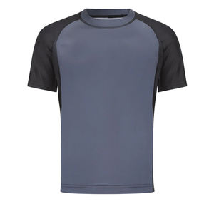 Rashguard de compression confortable pour enfants, léger, respirant, écologique, gris et noir, demi-manches, pour le fitness et le MMA - Product Image 1
