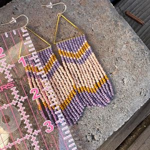 HF Crafts, Pendientes colgantes de cuentas de semillas de cristal acrílico bohemio para mujer, joyería colgante con borlas tejidas a mano - Product Image 3