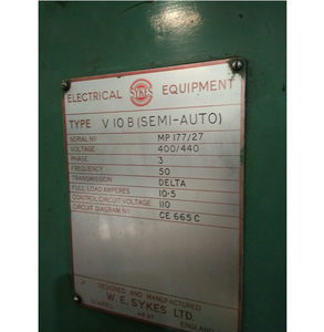 Máquina de Precisión para Fabricación de Engranajes Rectos Sykes con Sistema Hidráulico para Producción Precisa en Plantas de Manufactura - Product Image 6