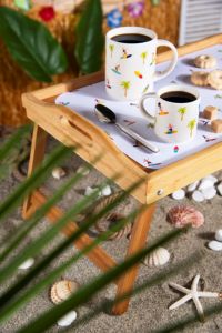 Set di 6 Tazze da Caffè Espresso in New Bone China Resistente, 10 cl (3.4 oz), Design Minimalista Stile Tropicale da Spiaggia Honolulu Excelsa - Product Image 3