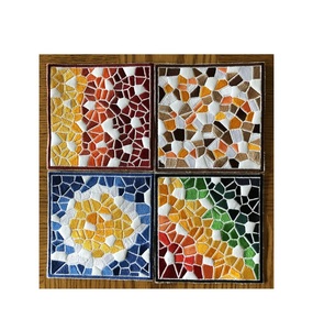 Meilleure collection de dessous-de-verre en mosaïque de verre classique pour la vente chaude, restaurant, décoration de table à domicile, dessous-de-verre personnalisé, fabrication artisanale - Product Image 6