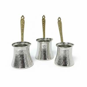 Ensemble de 3 pièces classique en cuivre Bakr pour Cezve avec design traditionnel lourd El Dvme - Product Image 3