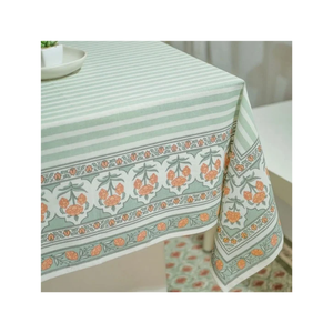 Nappe en coton crème à imprimé floral de roses et de vigne, bordure bordeaux, rectangulaire, pour salle à manger, fournisseur de textiles de maison, vente en gros, sur mesure - Product Image 4