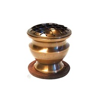 Brûleur d'encens en laiton pour encens de santal indien, petit format, parfum naturel et aromatique, design unique, pour charbon d'encens, toutes saisons, AG Metal