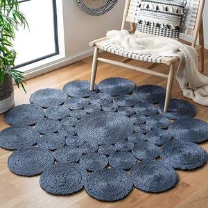 Classique-Moderne Écologique Jute Tissé À La Main Réversible Rond Tapis Ensemble Taille Personnalisée pour Bureau À Domicile Chambre Restaurant Utilisation - Product Image 3