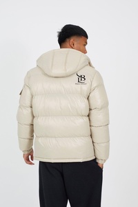 Veste matelassée à capuche très vendue avec capuche amovible coupe-vent chaude d'hiver pour l'extérieur, veste à bulles pour hommes avec poches - Product Image 3