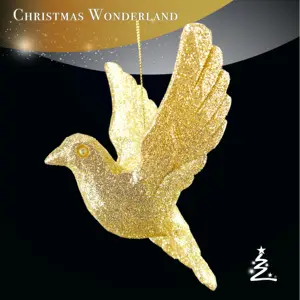 Yılbaşı yeni yıl dekorasyon altın akrilik 3D güvercin süs