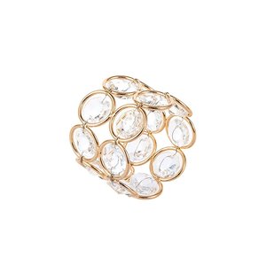 Perles de cristal et ronds de serviette en métal couleur argent porte-serviettes élégants scintillants pour la décoration de table de dîner de mariage - Product Image 2