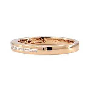 Quick Delivery Jewelry Special Design High End Platinum Pink Gold Natural Diamond Baguette Small Engagement Band Wedding Gift - Product Image 3