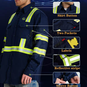 Chemises de soudage FR pour hommes en stock à bas prix, ignifuges, imperméables, respirantes, légères, design personnalisé, vente chaude - Product Image 3