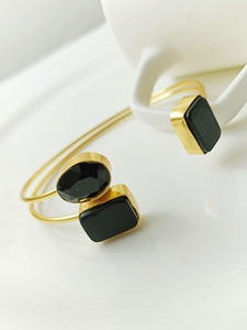 กำไลเครื่องประดับทองเหลืองชุบทองทำด้วยมือของผู้หญิงพร้อมสร้อยข้อมือแฟชั่นอัญมณีดรูซี่ล้ำค่าสำหรับงานแต่งงาน - Product Image 4