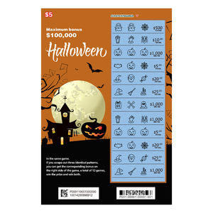 Grattez et gagnez billet de loterie <span class=keywords><strong>gratuit</strong></span> personnalisé Halloween jeu carte loterie impression numérique personnalisé gratter billets de loterie - Product Image 6