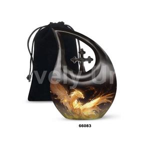 Hot Sale Tear Drop Dragon Master Cremation Adult Urn for Human Ashes Decorative Cross Funeral Urn With Free <b>Velvet</b> <b>Bag</b> - Product Image 2